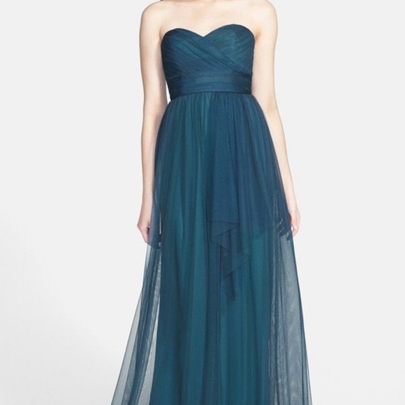 Amsale Pacific Tulle G835u Bridesmaid Draped Gown 12 - Picture 2 of 15